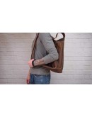Вместительная мужская кожаная сумка на плечо - слинг Vintage 14782