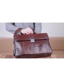 Мужской коричневый портфель из фактурной натуральной кожи KARYA 20938