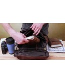Вместительный мужской кожаный рюкзак Vintage 14892