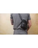 Кожаная небольшая мужская черная сумка Vintage 20370