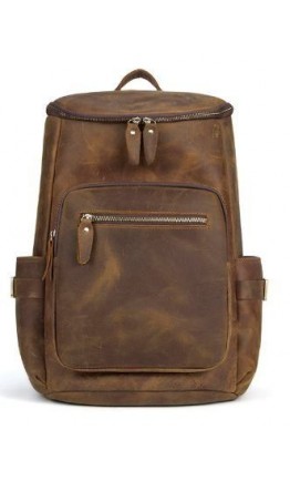 Вместительный кожаный мужской винтажный рюкзак Vintage 14887