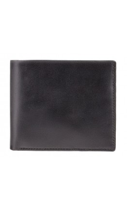 Кожаный чёрный мужской кошелёк Visconti PM101 Pablo (black/cobalt)