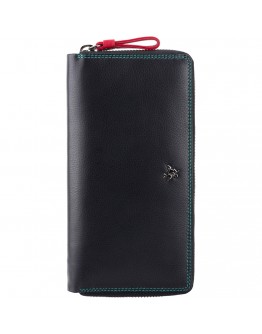 Кожаный клатч кошелёк женский Visconti SP33 - Iris (black-multi)