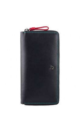 Кожаный клатч кошелёк женский Visconti SP33 - Iris (black-multi)