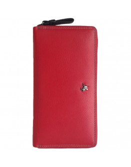 Красный кожаный клатч кошелёк Visconti SP33 - Iris (red-multi)