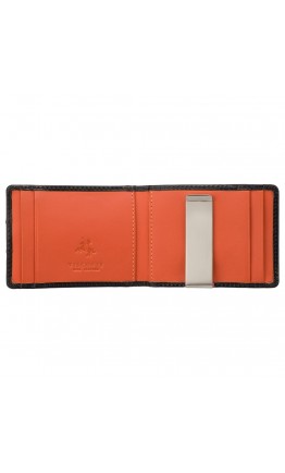 Оригинальный кожаный зажим для купюр Visconti VSL57 (Black Monza/Orange)