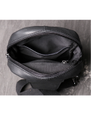 Фотография Мужская черная кожаная сумка слинг Vt1231A