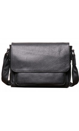 Черная горизонтальная кожаная сумка Vintage Vt8710A