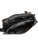 Фотография Мужская черная удобная вместительная кожаная сумка на плечо VZ-074