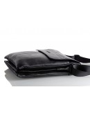 Фотография Черная кожаная вместительная мужская сумка на плечо FZ-074