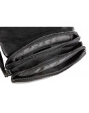Фотография Черный кожаный мужской клатч - сумка на плечо VZ-215