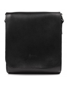 Черная кожаная сумка на плечо c клапаном Tarwa ZA-30271-3md