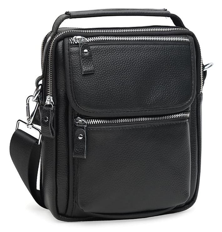 Мужская кожаная сумка в руку и на плечо Keizer K18209bl-black 】 купить ...