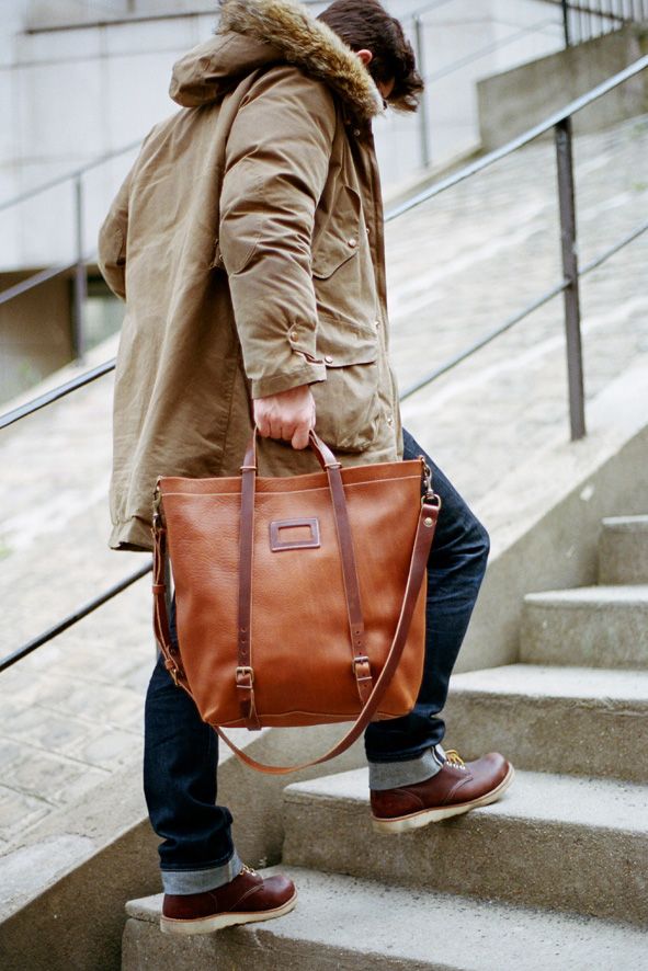 Кожаная коричневая мужская сумка